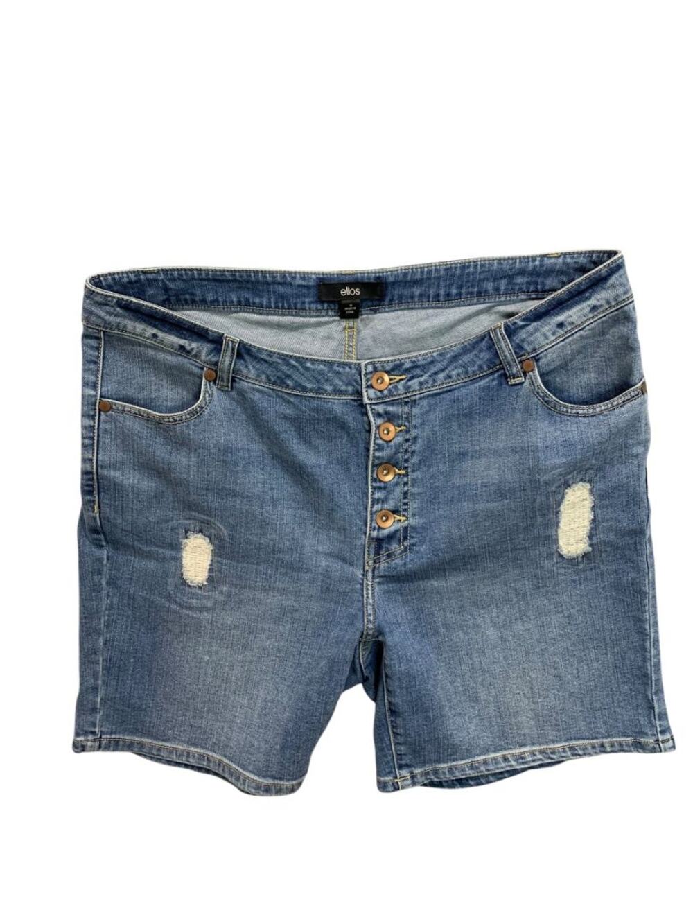 Size 16 ellos Womens Buttonfly Distressed Jean Shorts Denim